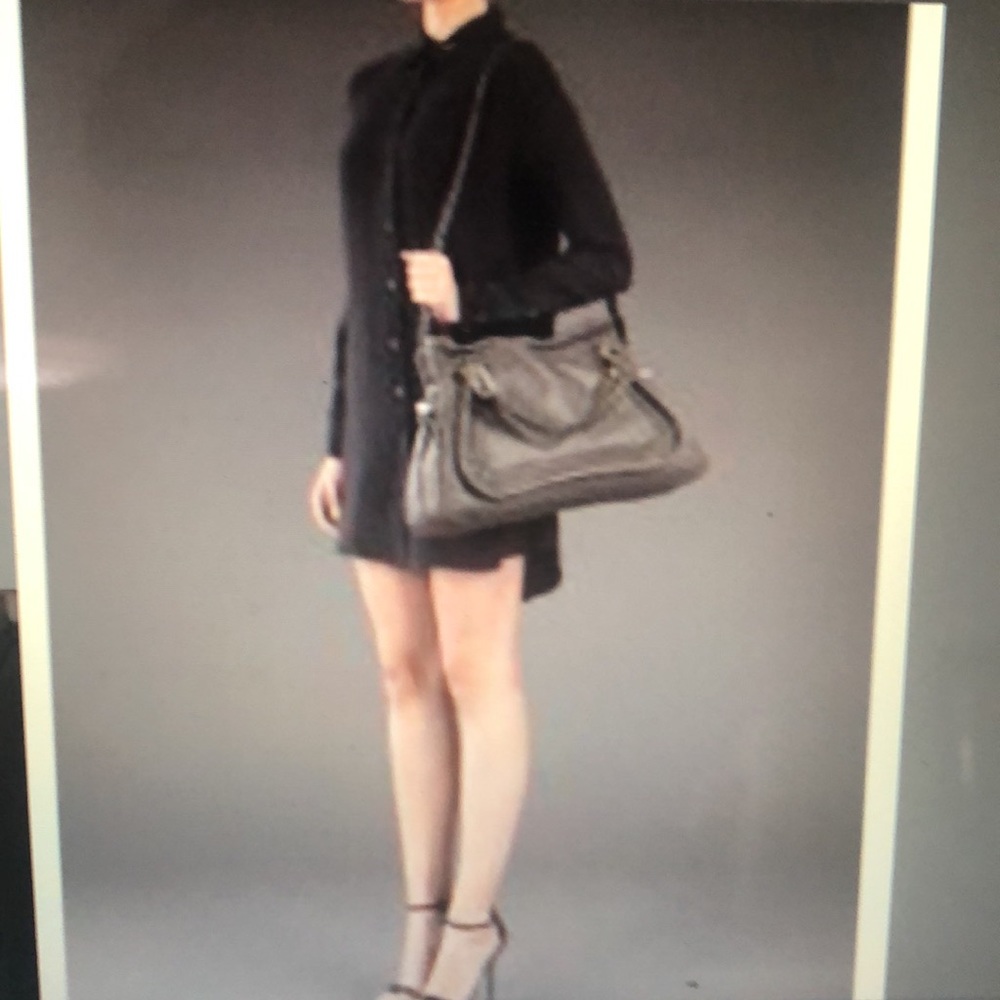 Authentic Chloe Calfskin Large Paraty With Strap In Tope Colour